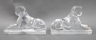 Lot 1318 - Baccarat, Pair of crystal glass Sphynx...