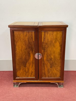 Lot 1565 - An Art Deco Style Walnut Cocktail Cabinet,...