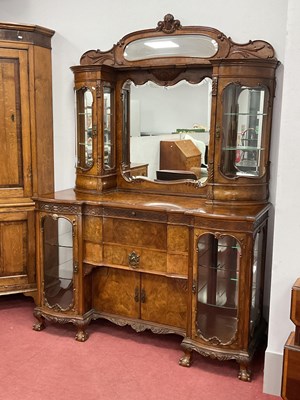 Lot 1574 - A XX Century Walnut Mirror Back Cabinet, with...