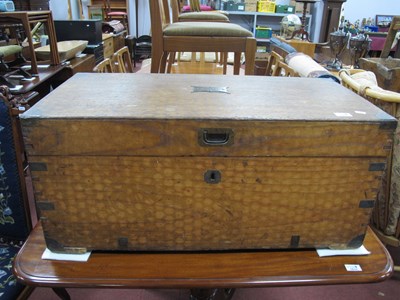 Lot 1609 - XIX Century Camphor Wood Chest, with brass...