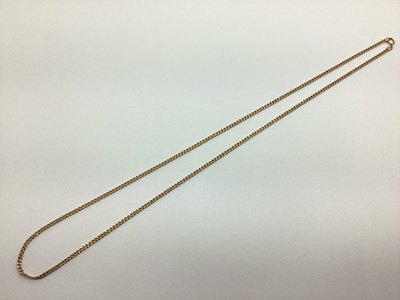 Lot 236 - A 9ct Gold Narrow Flat Link Curb Chain, 60cm...