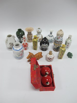 Lot 1384 - Franklin Mint Oriental Vases, (x 11). Mineral...