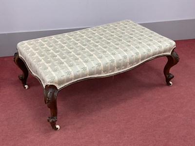Lot 1591 - A XIX Century Walnut Stool, with upholstered...