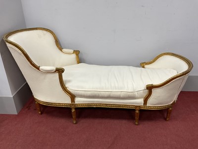 Lot 1613 - A XIX Century Gilded Day Bed, with hooped egg...