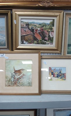 Lot 1534 - Linney, Village Roof Tops, oil on board,...