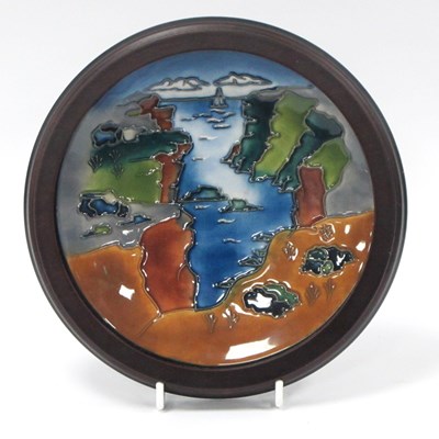 Lot 1251 - A Moorcroft Pottery Circular Plaque, painted...