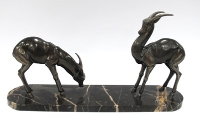 Lot 1470 - Art Deco Soft Metal Deer Figures, on 'D' ended...
