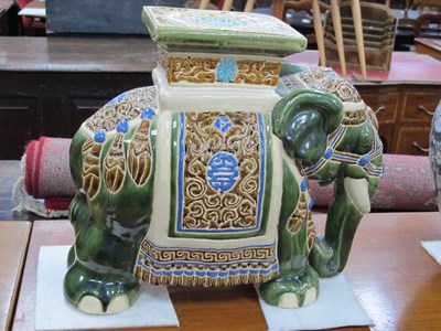 Lot 1669 - Oriental Pottery Eephant Garden Seat, 42cm high.