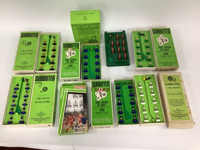 Lot 707 - Nine complete Subbuteo table soccer OO scale...