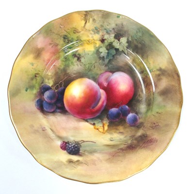 Lot 1112 - A Royal Worcester Porcelain Side Plate,...
