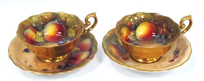 Lot 1106 - Two Royal Worcester Porcelain Tea Cups and...