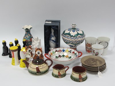 Lot 1265 - Old Tupton Vase, 16cm high, Poole pin trays,...