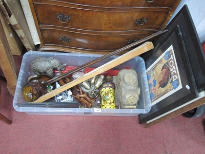 Lot 1145 - Edwardian Walking Canes, large fan, parasol,...
