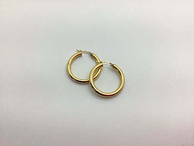 Lot 244 - A Pair of Modern Plain Creole Style Earrings,...