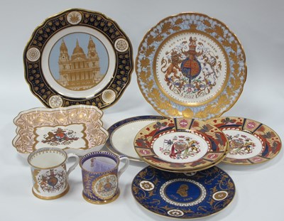 Lot 1240 - Three Royal Worcester Plates, Anniversary...