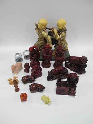 Lot 1383 - Chinese Figures, God of Long Life, God of...