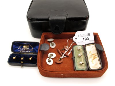 Lot 190 - Two Vintage Cased Sets of Dress Studs,...