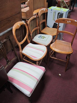 Lot 1587 - Pair of XIX Century Ash Bedroom Chairs, with...
