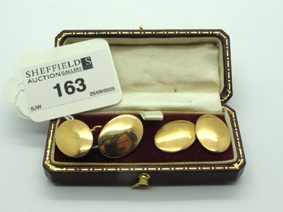 Lot 163 - A Pair of Antique Gent's Cufflinks, the plain...