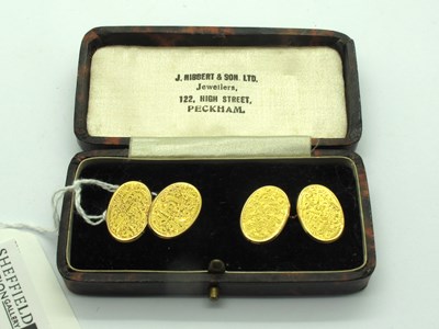 Lot 167 - A Pair of Antique Chester Hallmarked 15ct Gold...