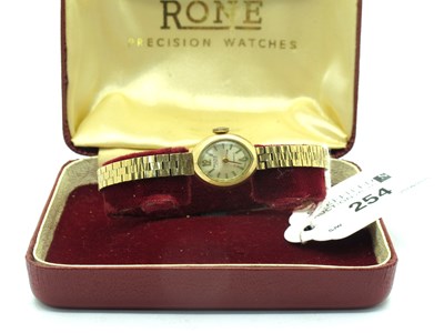 Lot 254 - Rone; A 9ct Gold Cased Ladies Wristwatch, the...