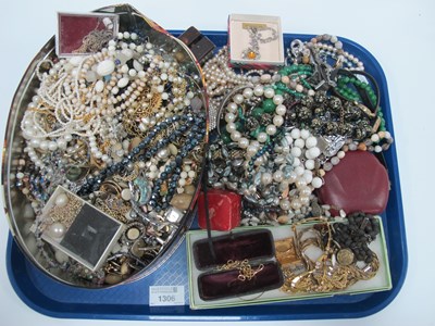 Lot 1306 - Costume Jewellery, gilt chains, watches,...