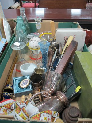 Lot 1055 - Iron Weights, cutlery, Art Deco, decanter and...