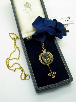 Lot 182 - Sheffield Masonic Interest; A 9ct Gold Enamel...