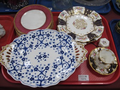 Lot 1270 - Two Wedgwood Cobalt Blue Platesm dessert plate,...