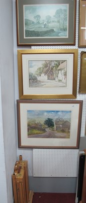 Lot 1551 - Sam Chadwick Watercolour of Cottage Scenes,...