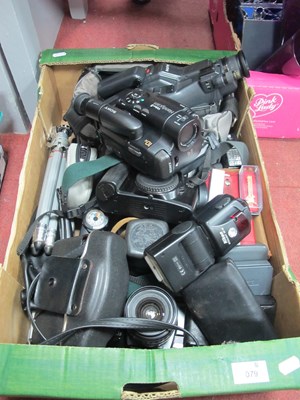 Lot 1079 - Canon EOS100 Camera, Sony Video 8 Handycam,...
