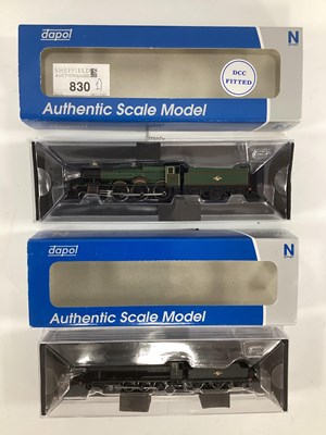 Lot 830 - Two boxed Dapol N gauge ex-GWR locomotives:...
