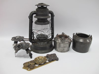 Lot 1400 - Two XIX Century Cast Iron Glue Pots, with...