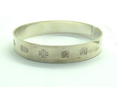 Lot 148 - A Modern Hallmarked Silver Bangle, of plain...