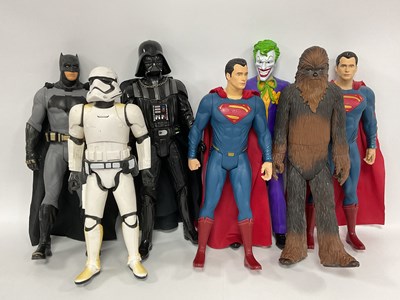 Lot 587 - Seven plastic figures by Jakks Pacific. To...