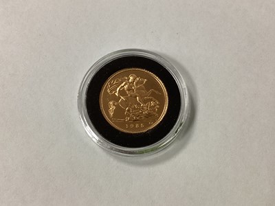 Lot 215 - 1985 QEII Gold Half Sovereign, encapsulated.