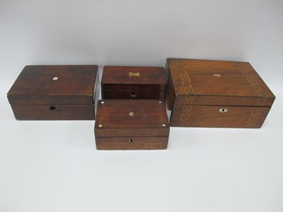 Lot 1402 - XIX Century Inlaid Walnut Box, 30cm wide, tea...