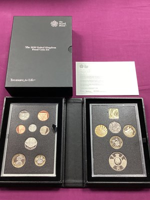 Lot 93 - 2020 Royal Mint UK Proof Coin Set, cased with...