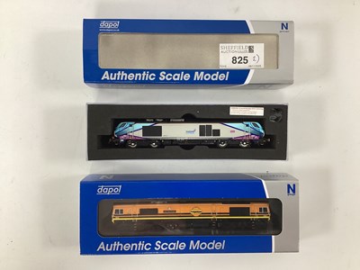 Lot 825 - Two boxed Dapol N gauge Diesel locomotives: a...