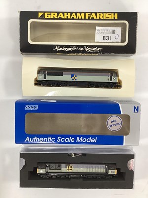 Lot 831 - Two boxed N gauge diesel locomotives in...
