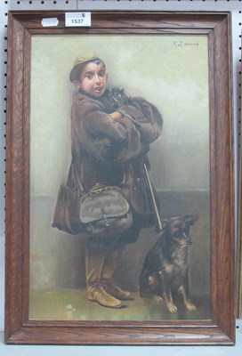 Lot 1537 - F. Zamora Study of a Young Huntsman with gun,...