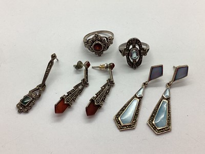 Lot 156 - A Small Selection of Art Deco Style Jewellery,...