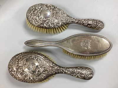 Lot 40 - A Chester Hallmarked Silver Backed Hairbrush,...