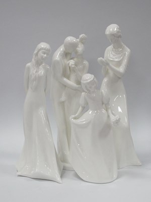 Lot 1266 - Royal Doulton White Porcelain Figures x 4,...