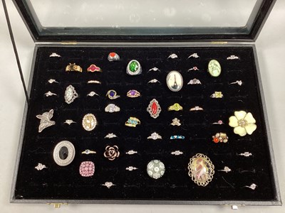 Lot 236 - A Collection of Modern Dress Rings, within a...