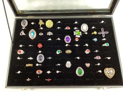Lot 273 - A Collection of Modern Dress Rings, within a...