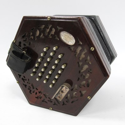 Lot 1406 - A Lachenal and Co. Concertina, forty-eight...