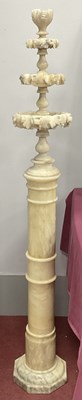Lot 1614 - A Late XIX Century Alabaster Centrepiece, the...