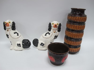 Lot 1484 - Two Staffordshire Dog Figures together with a...