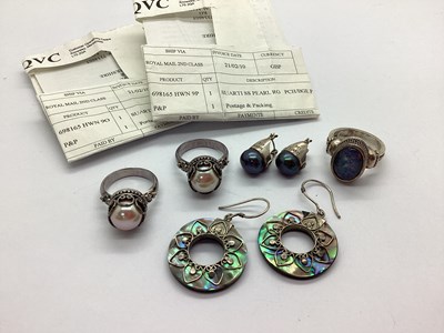 Lot 135 - Suarti; Two Modern Pearl Dress Rings, within...